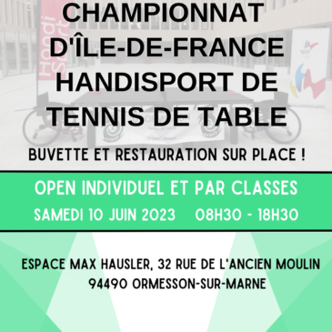 Championnat Île-de-France Handisport de Tennis de table