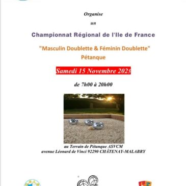 Championnat Régional Sourd de Pétanque – Doublette  2025